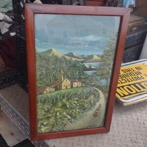 Rustic Landscape Solid Wood Framed Art (Signed Artist)Well Minn Italia